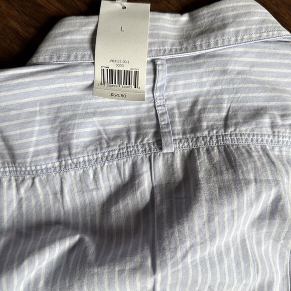 Banana Republic Mens Shirt Large Blue White Button Down Oxford Pocket Soft NWT - Picture 8 of 8